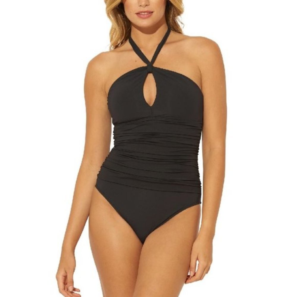 Bleu by Rod Beattie Solid Halter Swimsuit